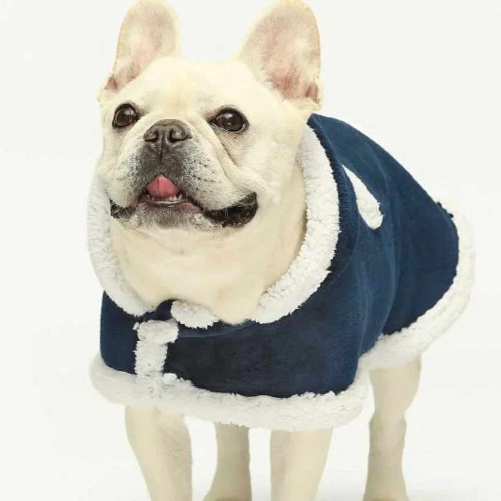NEW Fitwarm Dog Coat Fleece Sherpa Hooded Blanket Coat Blue Size XL